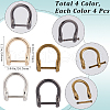 Gorgecraft 16pcs 4 Colors Alloy D-Ring Anchor Shackle Clasps FIND-GF0006-71-2