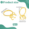  4Pcs Adjustable Brass Finger Ring Components KK-NB0002-57-2
