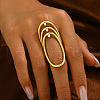 Geometric Brass Pave Cubic Zirconia Statement Cuff Rings for Women IX6941-3