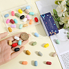 SUNNYCLUE 40Pcs 20 Colors Oval Silicone Focal Beads SIL-SC0002-33-3