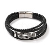 Braided Microfiber Leather Multi-strand Bracelets BJEW-B096-06A-1