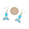 Fishtail 304 Stainless Steel Glass Dangle Earrings EJEW-MZ00458-05-4