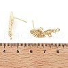 Brass Micro Pave Cubic Zirconia Stud Earring Finding KK-K371-44G-4