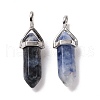 Natural Blue Spot Jasper Pointed Pendants G-K329-42P-2
