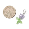 Flower Acrylic & Plastic Imitation Pearl Beads & Japanese Seed Beads Pendant Decorations HJEW-JM03232-01-3