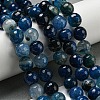 Faceted Natural Dragon Veins Agate Beads Strands G-F447-12mm-L06-1