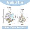 56Pcs 14 Style Copper Wired Electroplate Glass Charms PALLOY-AB00227-2