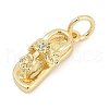Brass Micro Pave Clear Cubic Zirconia Charms KK-G522-49A-G-2