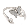 Brass Micro Pave Cubic Zirconia Rings for Women RJEW-E295-19P-2