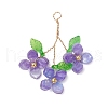 9Pcs 9 Colors Pearlized Glass Pearl Pendants PALLOY-JF03601-2
