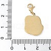 Rectangle with Heart 304 Stainless Steel Enamel Pendant Decoration STAS-S165-01B-G-3