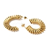 Ion Plating(IP) 304 Stainless Steel Spiral Twist C-Shaped Stud Earrings for Women EJEW-Z066-05G-2