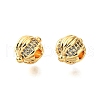 Brass Micro Pave Cubic Zirconia Beads KK-D356-10G-2