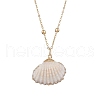 4Pcs 4 Styles Electroplate Natural Shell Pendant Necklaces NJEW-JN05180-01-5
