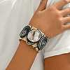 Flat Round Zinc Alloy &  Cuff Bangles FS-WG8CC9C-02-1