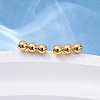 201 Stainless Steel Beaded Horizontal Bar Stud Earrings with 316 Stainless Steel Pin for Women STAS-K238-01G-4