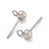 Non-Tarnish 304 Stainless Steel Stud Earring Findings STAS-O004-10B-P-2