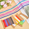 Gorgecraft 4 Crads 4 Styles Polyester Wavy Fringe Trim Ribbon DIY-GF0009-47-4
