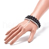 3Pcs 3 Style Style Natural Lava Rock & Golden Sheen Obsidian & Synthetic Hematite Stretch Bracelets Set BJEW-JB08735-3