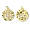 Rack Plating Brass Micro Pave Cubic Zirconia Pendants KK-K332-14G-2