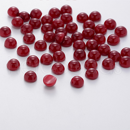 Half Round ABS Plastic Imitation Pearl Cabochons MRMJ-Q092-8mm-D06-1