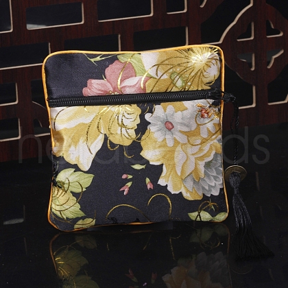 Square Chinese Style Cloth Tassel Bags PW-WG62144-15-1