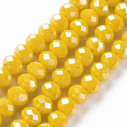 Electroplate Glass Beads Strands EGLA-A034-P6mm-A07-1