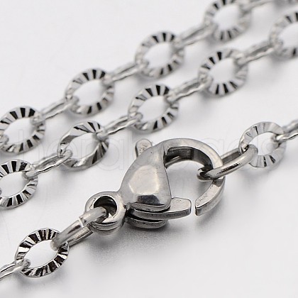 304 Stainless Steel Cable Chain Necklaces STAS-O053-04P-1