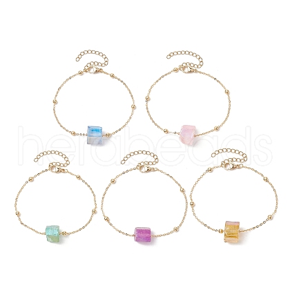 Electroplated Natural Quartz Bead Bracelets BJEW-JB10707-1