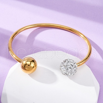 304 Stainless Steel Cuff Bangles BJEW-A036-05G-1