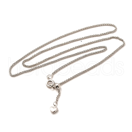 1.5mm Rack Plating Brass Wheat Chain Adjustable Slider Necklaces for Women Men MAK-L044-07P-1