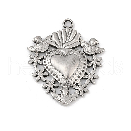 304 Stainless Steel Pendants STAS-D366-05B-P-1