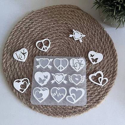 Valentine's Day Theme DIY Pendant Silicone Molds SIL-F016-03B-1