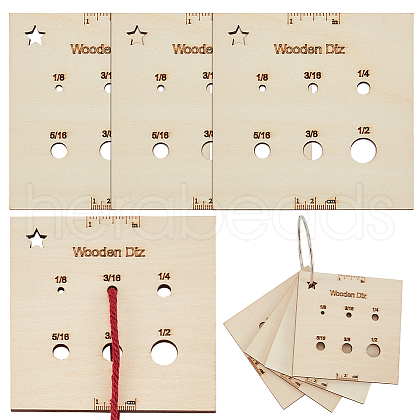 Olycraft 4pcs Wood Thread Winding Boards AJEW-OC0005-38-1