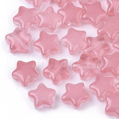 Transparent Spray Painted Glass Beads X1-GLAA-N035-01-A03-1
