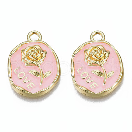 Rack Plating Alloy Enamel Pendants PALLOY-N172-063C-1