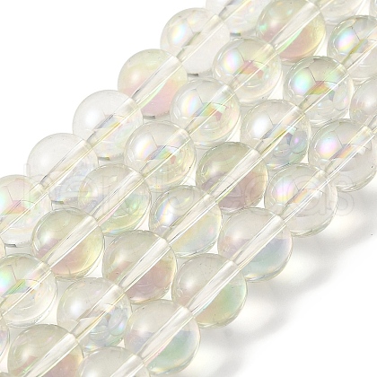 Transparent Electroplate Glass Beads Strands GLAA-T032-T8mm-C10-1