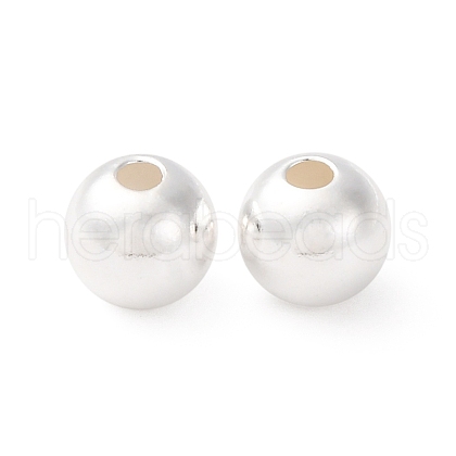 Fine Silver Round Beads STER-A047-08B-S-1