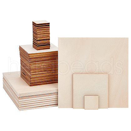   110Pcs 3 Style Unfinished Wood Cutouts WOOD-PH0002-25-1