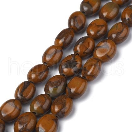 Natural Bamboo Leaf Stone Bead Strands G-Z006-A08-1