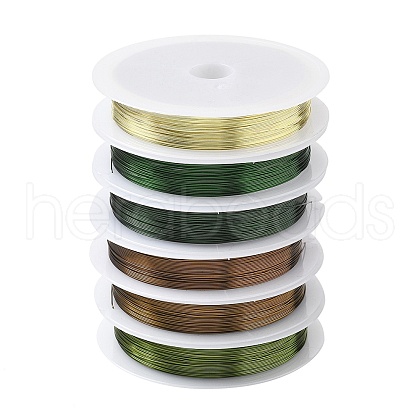 6 Rolls 6 Colors Round Copper Wire Set for Jewelry Making CWIR-NH0001-03A-0.4mm-1