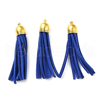 (Defective Closeout Sale: Oxidized) Golden Brass Suede Tassels Big Pendants FIND-XCP0001-14-1