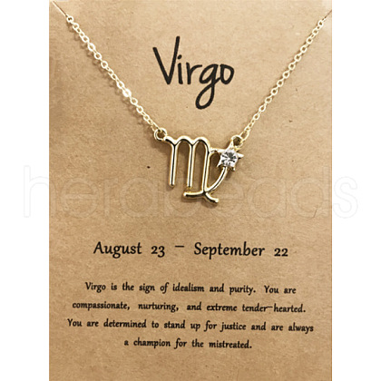 Alloy Crystal Rhinestone Constellation Pendant Necklaces for Women WG4ACA0-06-1