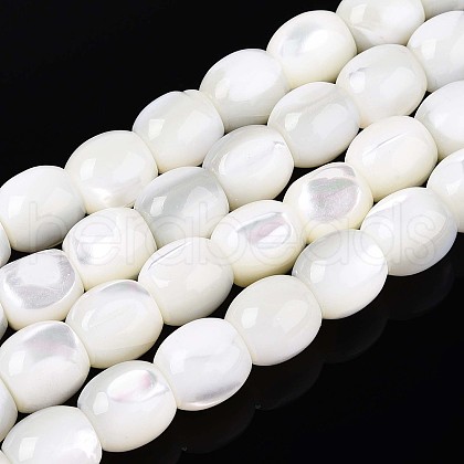 Natural Trochid Shell/Trochus Shell Beads Strands SSHEL-N040-09-1