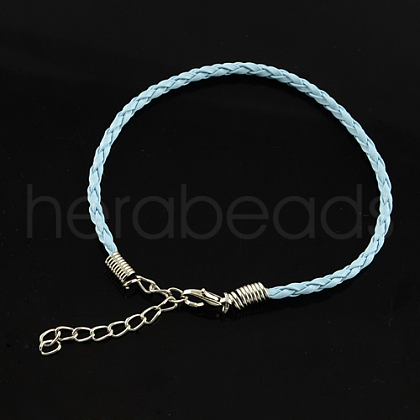 Trendy Braided Imitation Leather Bracelet Making BJEW-S076-010-1