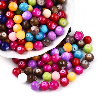 Baking Painted Glass Beads X1-DGLA-Q020-8mm-M01-1