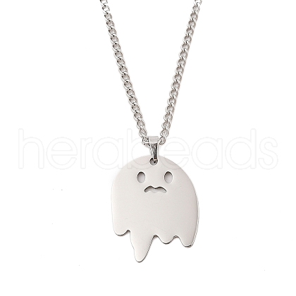 Anti-Tarnish 201 Stainless Steel Pendant Twisted Chain Necklaces for Women NJEW-U018-01P-05-1