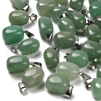 Natural Green Aventurine Pendants G-Z067-03P-04-1