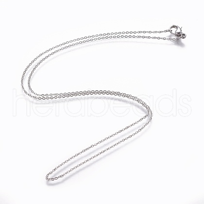304 Stainless Steel Cable Chain Necklaces NJEW-P248-01P-1