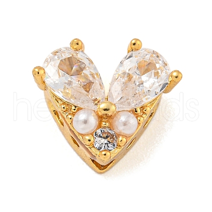 Brass Micro Pave Cubic Zirconia Beads KK-Z072-14G-01-1